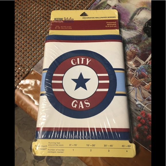 Accents Restore Restyle Deluxe Motor City Gas Wall Paper Art Deco